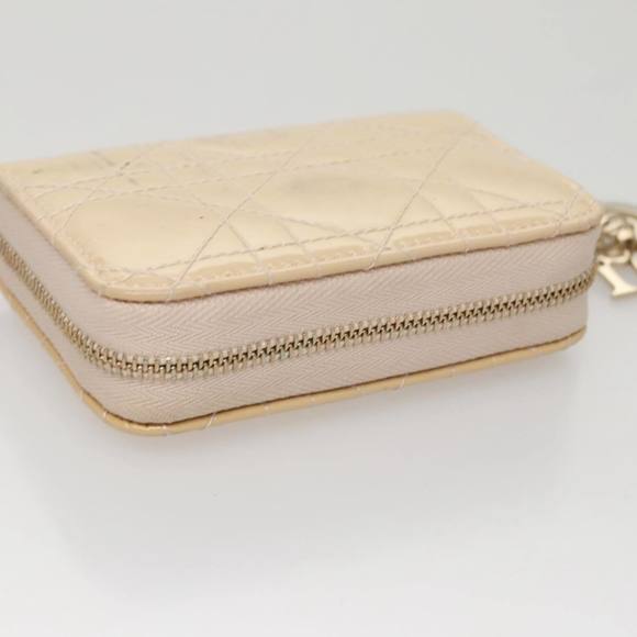 Christian Dior Canage Card Case Enamel Beige Auth ar13203 - Picture 6 of 16